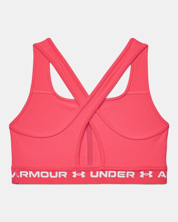 Women's Armour® Mid Crossback Sports Bra, Pink, pdpMainDesktop image number 9